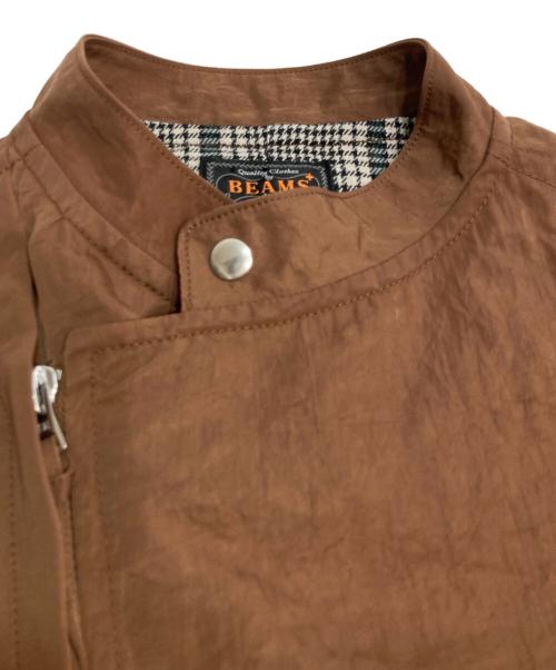 BEAMS PLUS（ビームスプラス）BEAMS PLUS (ビームスプラス) ナイロンサテンライダースジャケット ブラウン サイズ:Mの古着・服飾アイテム