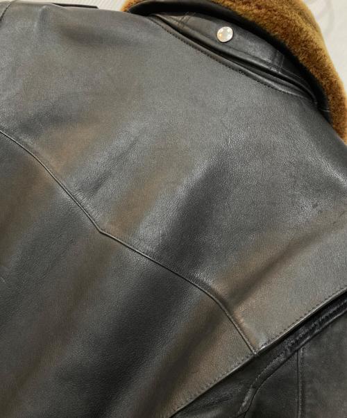 NUMERODUE（ヌメロドゥエ）NUMERODUE (ヌメロドゥエ) ムートンレザージャケット ブラック サイズ:50の古着・服飾アイテム