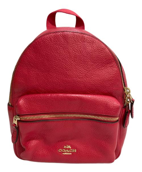 COACH（コーチ）COACH (コーチ) レザーミニリュック レッドの古着・服飾アイテム