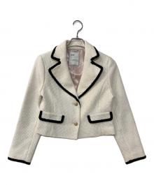 HER LIP TO（ハーリップトゥ）の古着「Wool-Blend Cropped Tweed Blazer」｜アイボリー