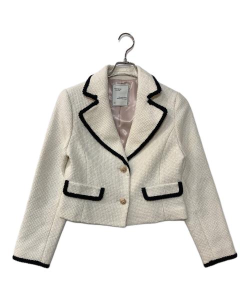 HER LIP TO（ハーリップトゥ）Her lip to (ハーリップトゥ) Wool-Blend Cropped Tweed Blazer アイボリー サイズ:Mの古着・服飾アイテム
