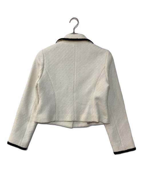 HER LIP TO（ハーリップトゥ）Her lip to (ハーリップトゥ) Wool-Blend Cropped Tweed Blazer アイボリー サイズ:Mの古着・服飾アイテム
