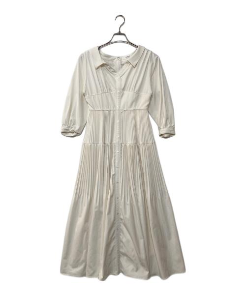 HER LIP TO（ハーリップトゥ）Her lip to (ハーリップトゥ) Pleated Open Shirt Dress ホワイト サイズ:Sの古着・服飾アイテム