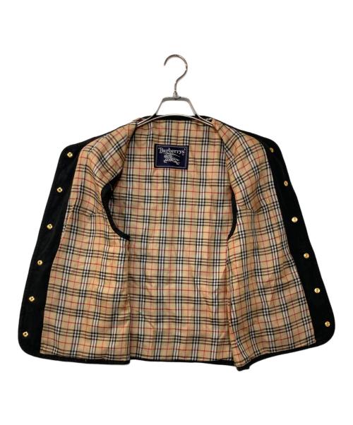 Burberry's（バーバリーズ）Burberry's (バーバリーズ) 金ボタン 裏ノバチェック キルティングベスト ブラック サイズ:40の古着・服飾アイテム