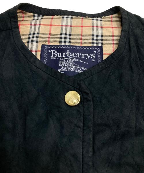 Burberry's（バーバリーズ）Burberry's (バーバリーズ) 金ボタン 裏ノバチェック キルティングベスト ブラック サイズ:40の古着・服飾アイテム