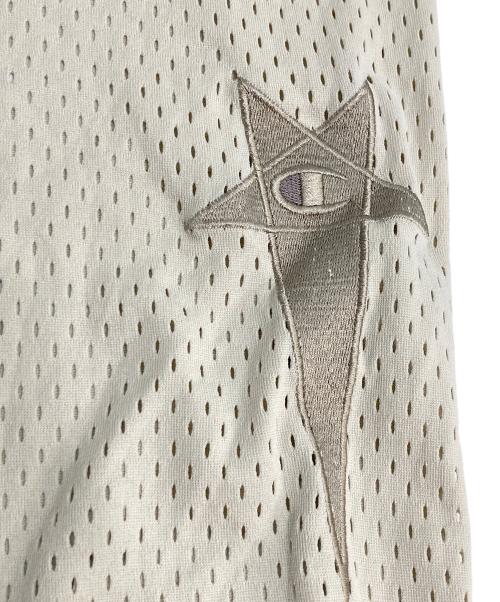 RICK OWENS（リックオウエンス）RICK OWENS (リックオウエンス) Champion (チャンピオン) Small Level Mesh Tee スモール レベル メッシュ Tシャツ ベージュ サイズ:XSの古着・服飾アイテム