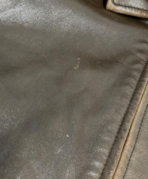 CHAPS（チャップス）CHAPS (チャップス) ロゴ刺繍スイング型レザージャケット ブラウン サイズ:Mの古着・服飾アイテム