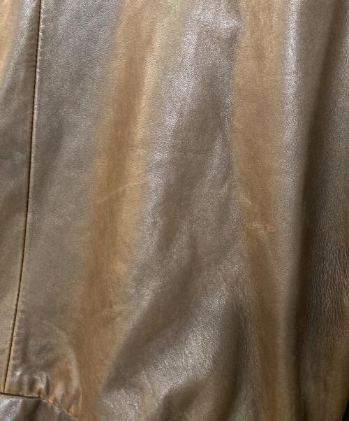 CHAPS（チャップス）CHAPS (チャップス) ロゴ刺繍スイング型レザージャケット ブラウン サイズ:Mの古着・服飾アイテム