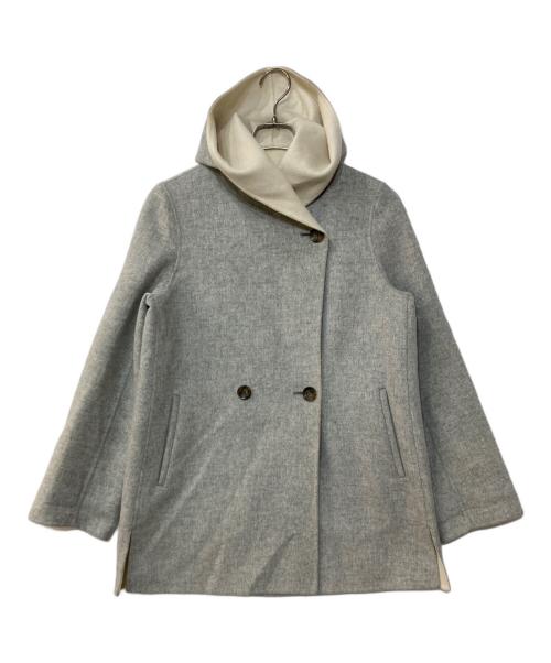 23区（ニジュウサンク）23区 (ニジュウサンク) アンゴラ混ソフトリバーコート グレー サイズ:40の古着・服飾アイテム