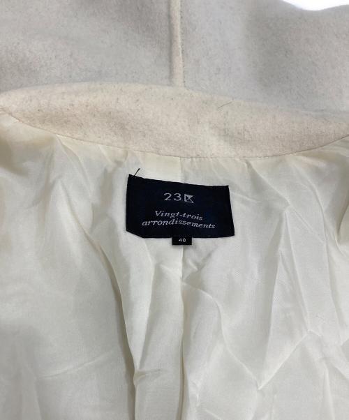 23区（ニジュウサンク）23区 (ニジュウサンク) アンゴラ混ソフトリバーコート グレー サイズ:40の古着・服飾アイテム