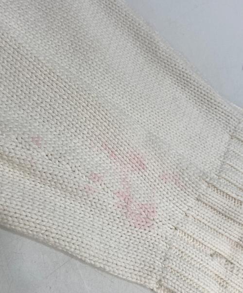 POLO RALPH LAUREN（ポロ・ラルフローレン）POLO RALPH LAUREN (ポロ・ラルフローレン) ミニポニー刺繍Vネックニット ホワイト サイズ:Mの古着・服飾アイテム