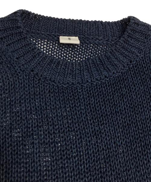 MEIAS（メイアス）MEIAS (メイアス) BRIGHT LINEN LOW GAUGE PULL OVER ネイビー サイズ:Lの古着・服飾アイテム