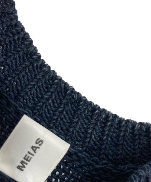 MEIAS（メイアス）MEIAS (メイアス) BRIGHT LINEN LOW GAUGE PULL OVER ネイビー サイズ:Lの古着・服飾アイテム