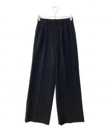Spick and Span（スピック＆スパン）の古着「ダブルクロスツータックパンツ」｜ブラック