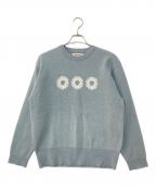 999HUMANITY999ヒューマニティ）の古着「LAMBSWOOL LOGO CREWNECK KNIT」｜ブルー