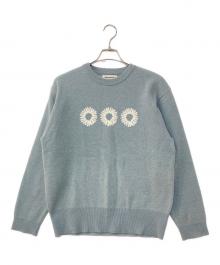 999HUMANITY（999ヒューマニティ）の古着「LAMBSWOOL LOGO CREWNECK KNIT」｜ブルー