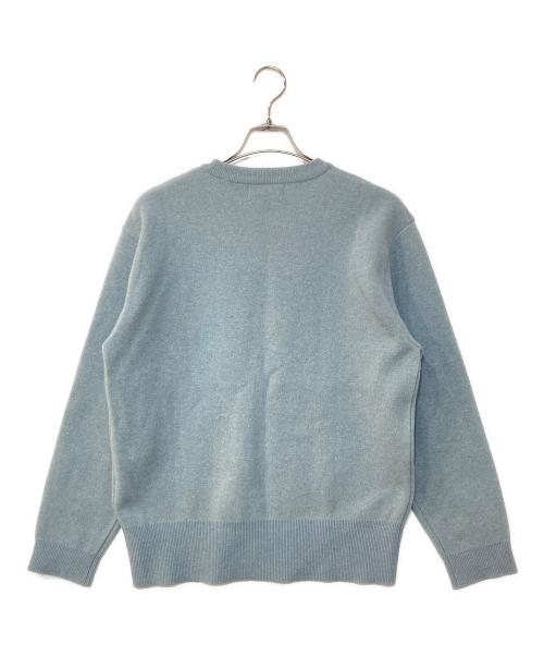 999HUMANITY（999ヒューマニティ）999HUMANITY (999ヒューマニティ) LAMBSWOOL LOGO CREWNECK KNIT ブルー サイズ:1の古着・服飾アイテム