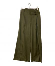 Open Sesame Club（オープンセサミクラブ）の古着「asymmetry wide pants アシンメトリーワイドパンツ」｜グリーン