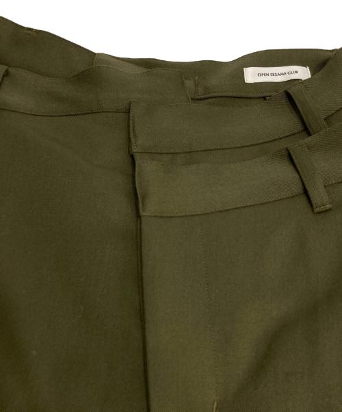 Open Sesame Club（オープンセサミクラブ）Open Sesame Club (オープンセサミクラブ) asymmetry wide pants アシンメトリーワイドパンツ グリーン サイズ:1の古着・服飾アイテム