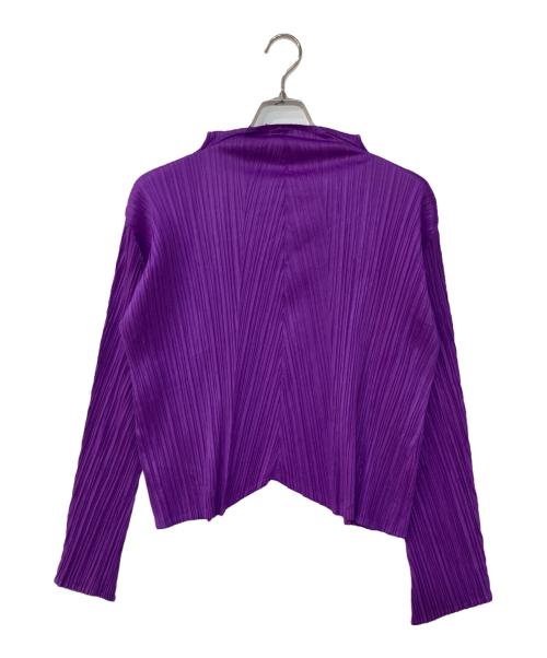 PLEATS PLEASE（プリーツプリーズ）PLEATS PLEASE (プリーツプリーズ) プリーツカーディガン パープル サイズ:3の古着・服飾アイテム