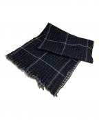 Y'sワイズ）の古着「WOOL/SILK PLAID SCARF」｜ブラック