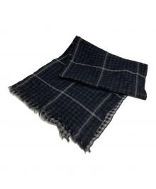 Y's（ワイズ）の古着「WOOL/SILK PLAID SCARF」｜ブラック
