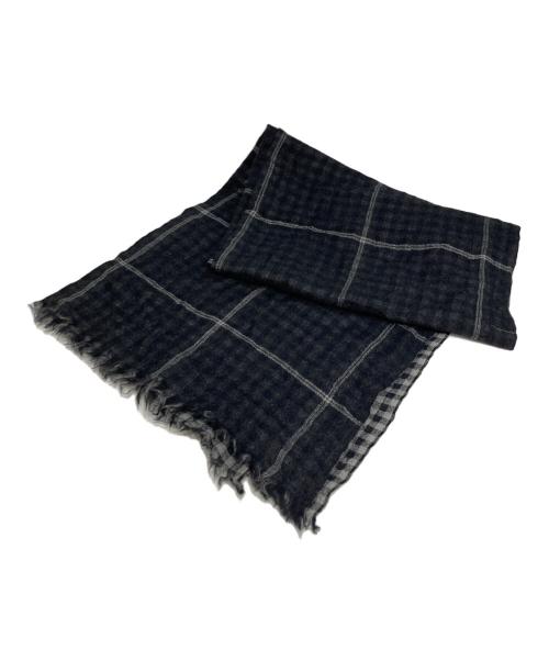 Y's（ワイズ）Y's (ワイズ) WOOL/SILK PLAID SCARF ブラックの古着・服飾アイテム
