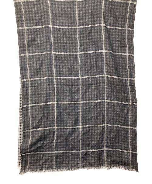 Y's（ワイズ）Y's (ワイズ) WOOL/SILK PLAID SCARF ブラックの古着・服飾アイテム