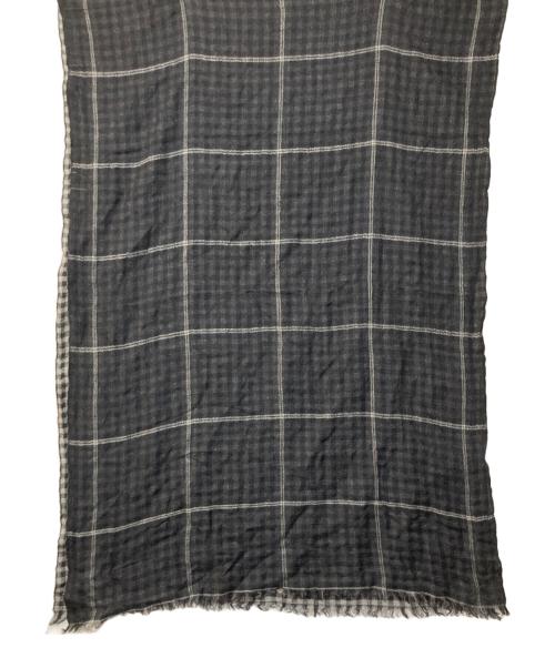 Y's（ワイズ）Y's (ワイズ) WOOL/SILK PLAID SCARF ブラックの古着・服飾アイテム