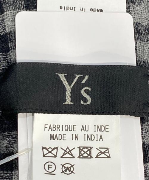 Y's（ワイズ）Y's (ワイズ) WOOL/SILK PLAID SCARF ブラックの古着・服飾アイテム