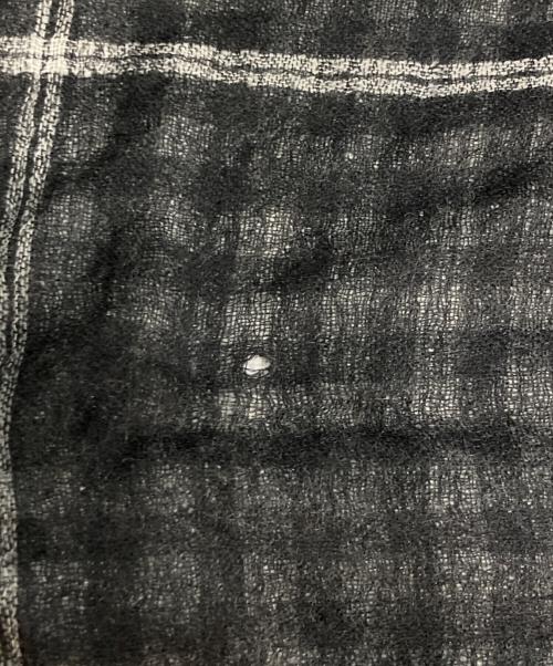 Y's（ワイズ）Y's (ワイズ) WOOL/SILK PLAID SCARF ブラックの古着・服飾アイテム