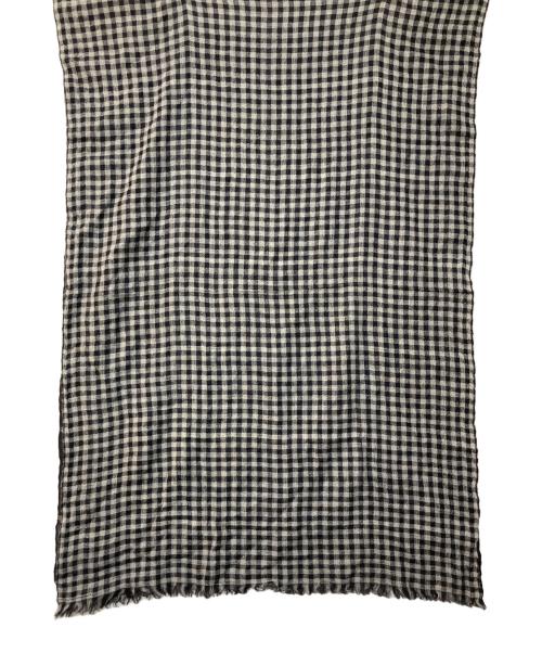 Y's（ワイズ）Y's (ワイズ) WOOL/SILK PLAID SCARF ブラックの古着・服飾アイテム