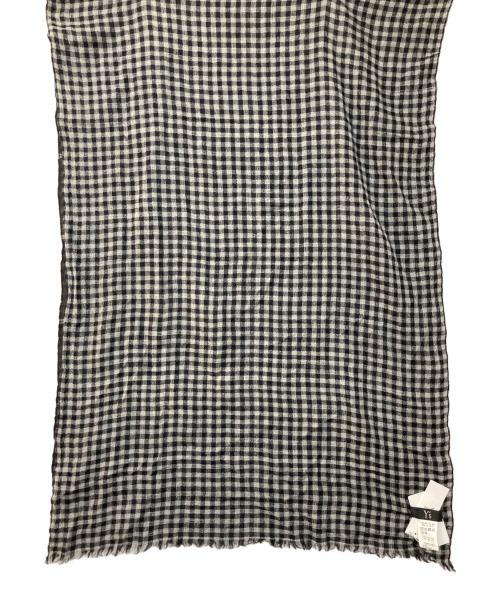 Y's（ワイズ）Y's (ワイズ) WOOL/SILK PLAID SCARF ブラックの古着・服飾アイテム