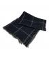 Y's（ワイズ）の古着「WOOL/SILK PLAID SCARF」｜ブラック