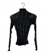 ISSEY MIYAKE FETEイッセイミヤケフェット）の古着「ハイネック プリーツカットソー」｜ブラック
