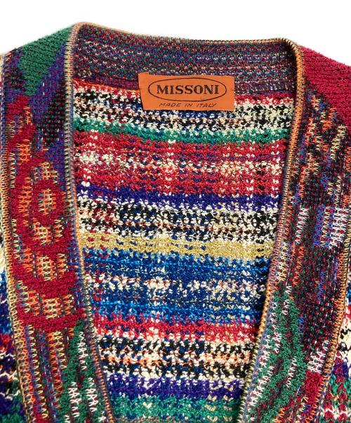 missoni（ミッソーニ）MISSONI (ミッソーニ) ニットカーディガン マルチカラー サイズ:50の古着・服飾アイテム