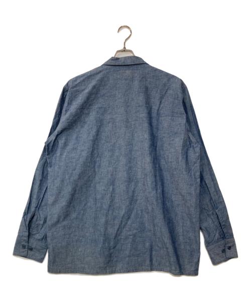BEAMS PLUS（ビームスプラス）BEAMS PLUS (ビームスプラス) シャンブレー ミリタリー オープンカラーシャツ ブルー サイズ:XLの古着・服飾アイテム