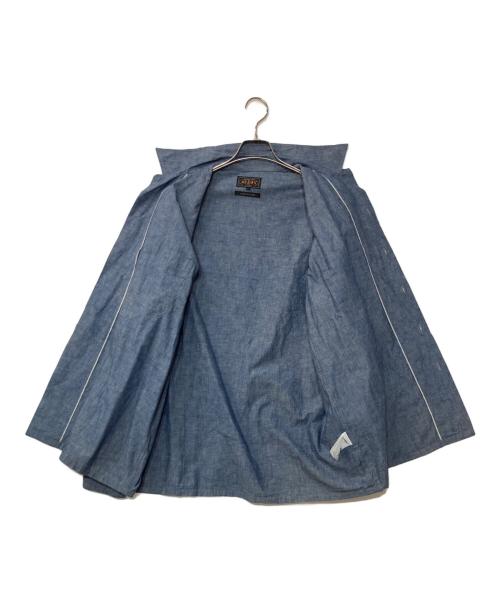 BEAMS PLUS（ビームスプラス）BEAMS PLUS (ビームスプラス) シャンブレー ミリタリー オープンカラーシャツ ブルー サイズ:XLの古着・服飾アイテム