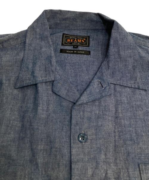 BEAMS PLUS（ビームスプラス）BEAMS PLUS (ビームスプラス) シャンブレー ミリタリー オープンカラーシャツ ブルー サイズ:XLの古着・服飾アイテム