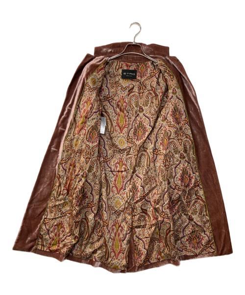 ETRO（エトロ）ETRO (エトロ) ペイズリー裏地ベロアコート ブラウン サイズ:38の古着・服飾アイテム
