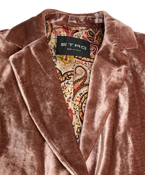 ETRO（エトロ）ETRO (エトロ) ペイズリー裏地ベロアコート ブラウン サイズ:38の古着・服飾アイテム