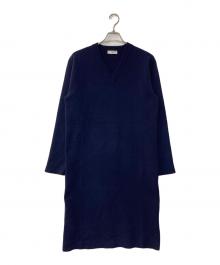 BALENCIAGA（バレンシアガ）の古着「紺Vネックニットワンピース」｜ネイビー