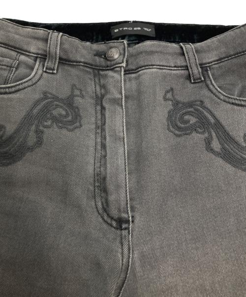 ETRO（エトロ）ETRO (エトロ) 刺繍スキニーデニム グレー サイズ:26の古着・服飾アイテム