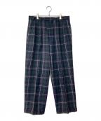 Christian Dior Sportsクリスチャン ディオールスポーツ）の古着「チェックウールパンツ」｜グリーン×パープル