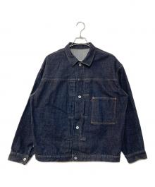 INTERIM（インテリム）の古着「WASH HEAVY KIBATA SHUTTLE HYPER BIG WWII 1ST DENIM JACKET ウォッシュ ヘビー キバタ シャトル ハイパービッグ WWII ファースト デニムジャケット」｜インディゴ