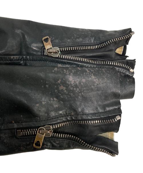 DIESEL Black Gold（ディーゼル ブラック ゴールド）DIESEL Black Gold (ディーゼル ブラック ゴールド) ラムレザーシングルライダースジャケット ブラック サイズ:46の古着・服飾アイテム