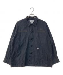 WTAPS（ダブルタップス）の古着「リップストップコットン ミリタリーシャツジャケット/JMOD 02 / LS / COTTON. RIPSTOP」｜ブラック