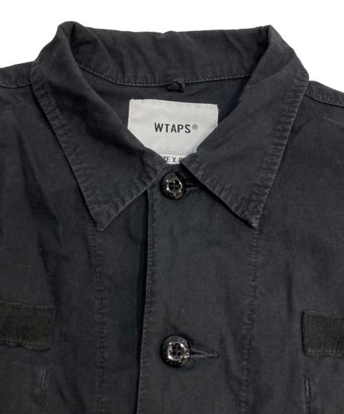 WTAPS（ダブルタップス）WTAPS (ダブルタップス) リップストップコットン ミリタリーシャツジャケット/JMOD 02 / LS / COTTON. RIPSTOP ブラック サイズ:02の古着・服飾アイテム