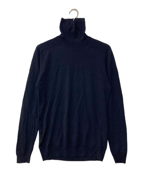 JOHN SMEDLEY（ジョンスメドレー）JOHN SMEDLEY (ジョンスメドレー) メリノウールタートルネックニット ネイビー サイズ:Mの古着・服飾アイテム