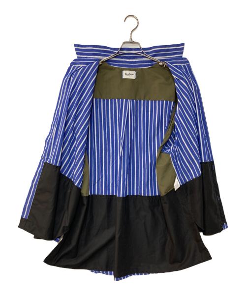 seesew（シーソー）seesew (シーソー) FAKE BLOCKING OVER SHIRT/フェイクブロッキングオーバーシャツ ブルー×オリーブ サイズ:Mの古着・服飾アイテム